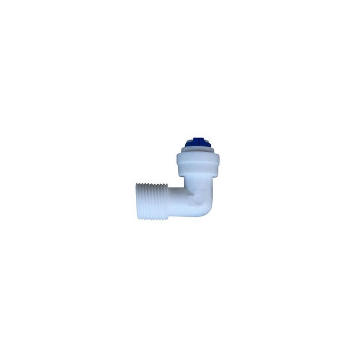 Ρακόρ πλαστικό γωνία 3/8″ αρσ. – 4×6 σωλ. κουμπωτό